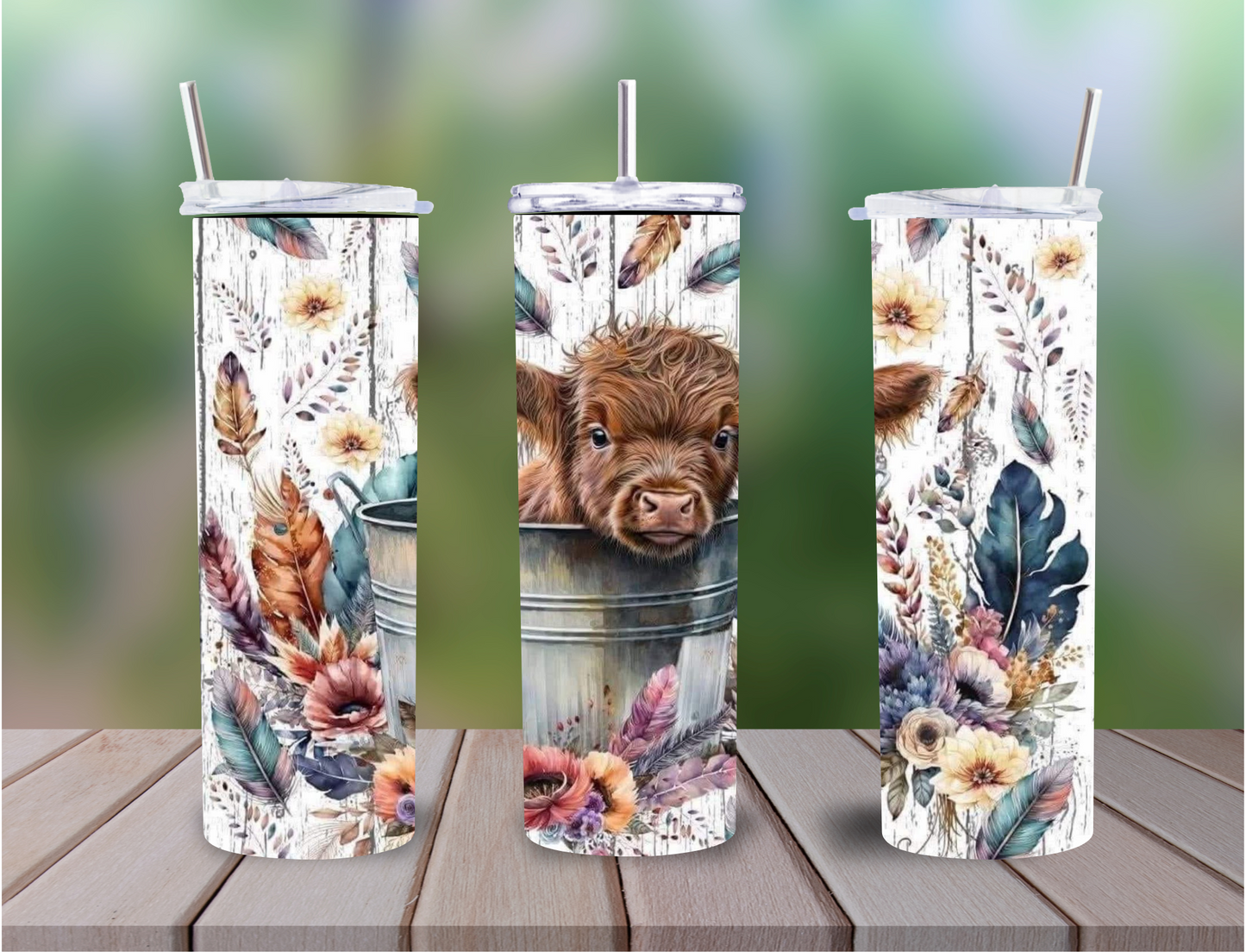 Personalised Highland Cow Tumbler – 20oz Stainless Steel