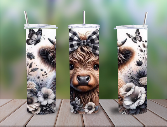 Personalised Highland Cow Tumbler – 20oz Stainless Steel