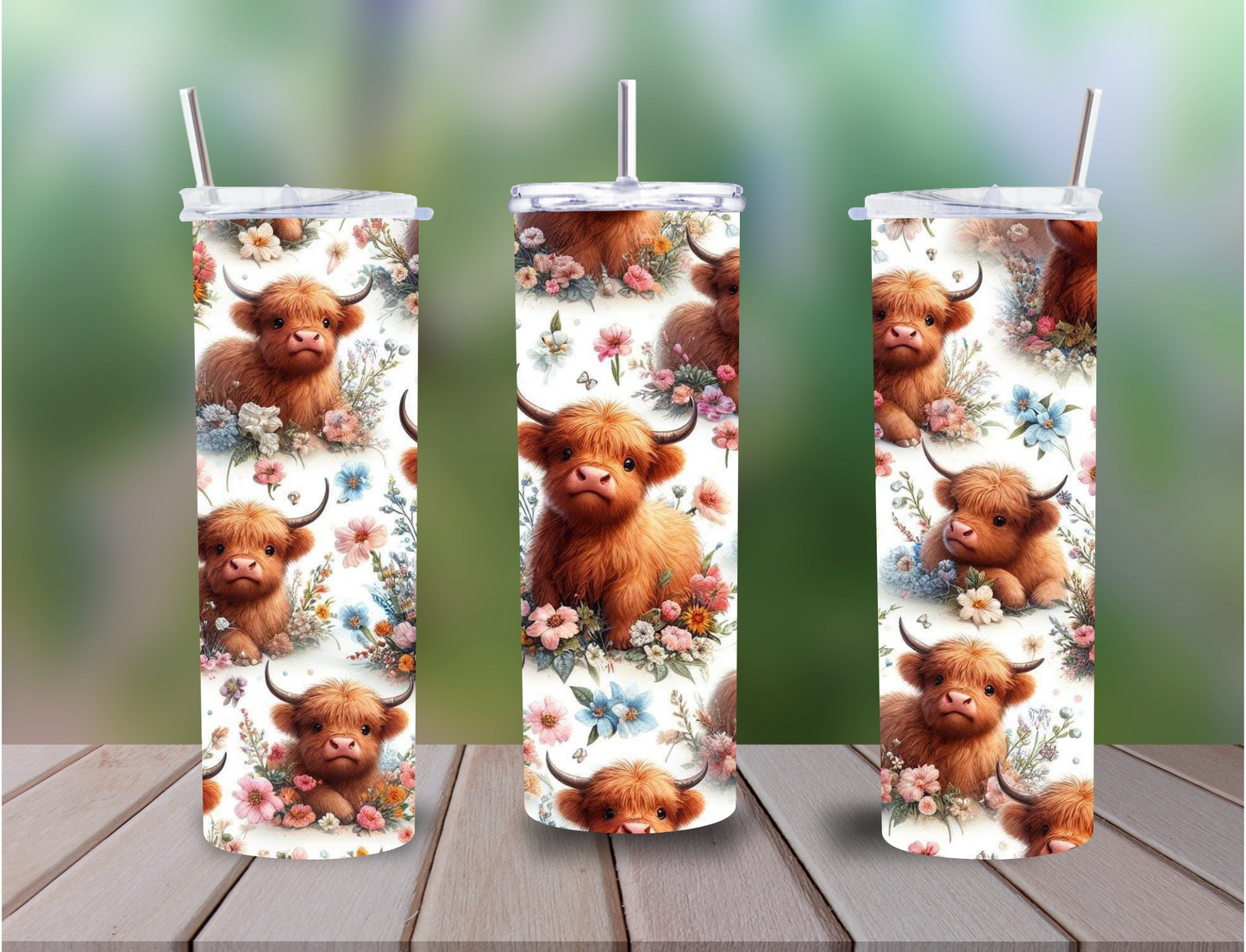 Personalised Highland Cow Tumbler – 20oz Stainless Steel