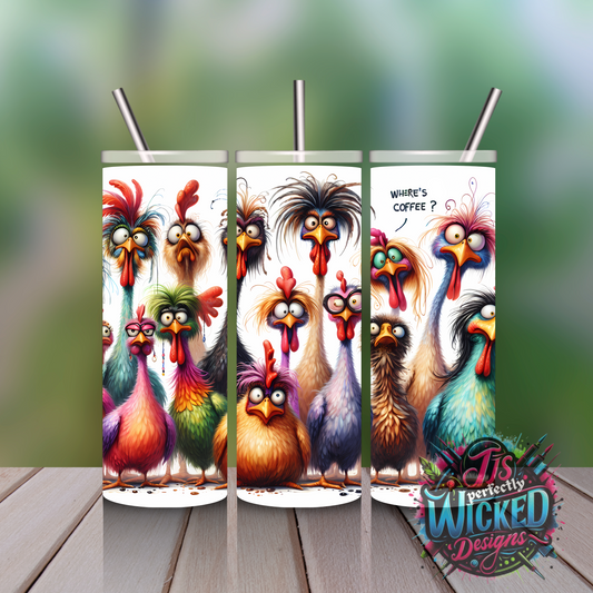Zero Clucks Given – Unapologetically Rude Chicken Tumbler”