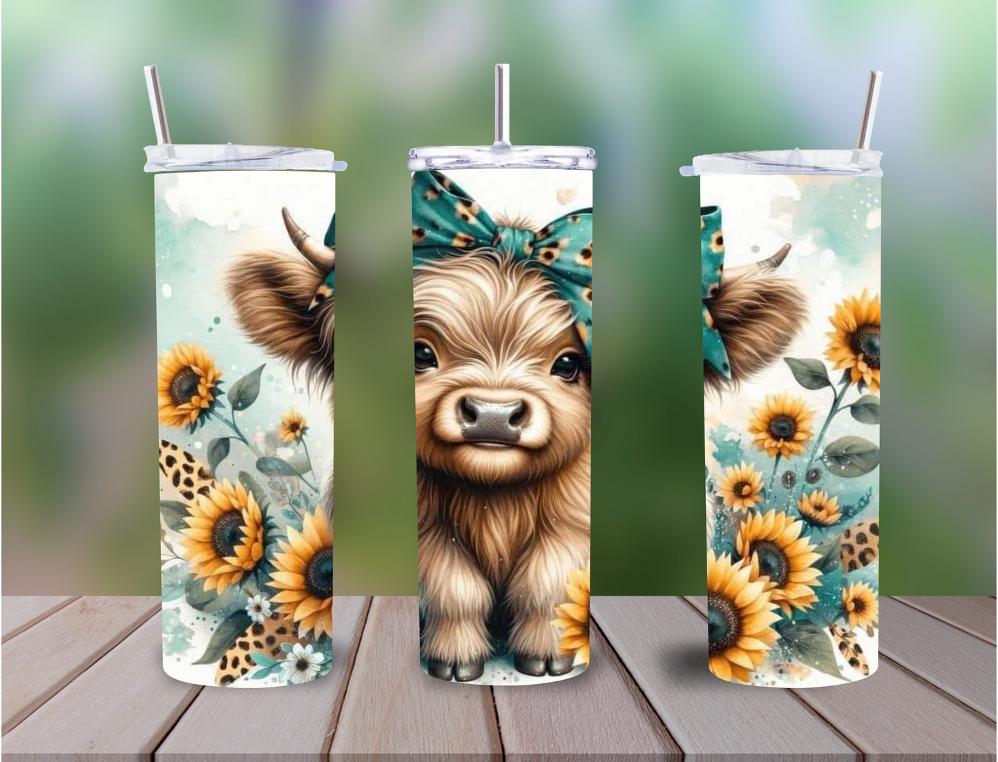 Personalised Highland Cow Tumbler – 20oz Stainless Steel