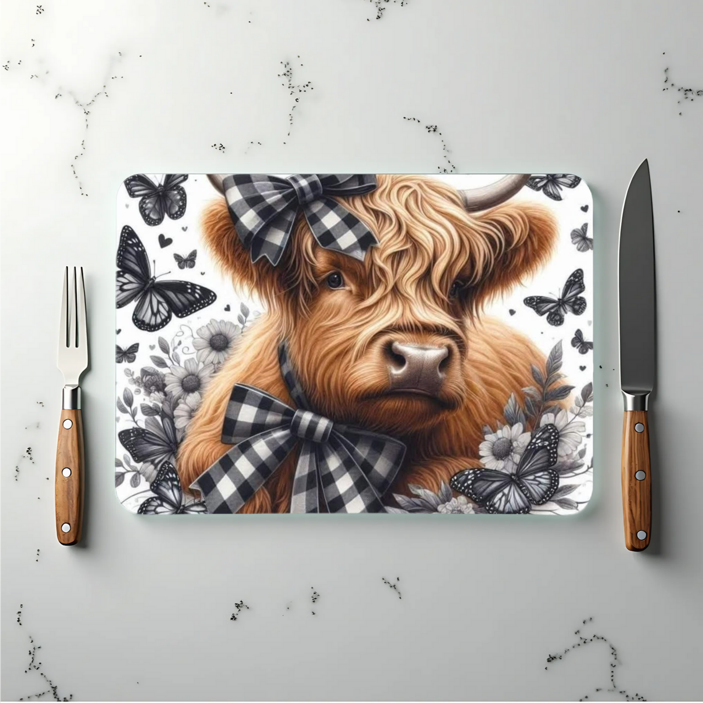 Highland Cow Glass Chopping Board Collection – Bold, Beautiful & Full of Personality!