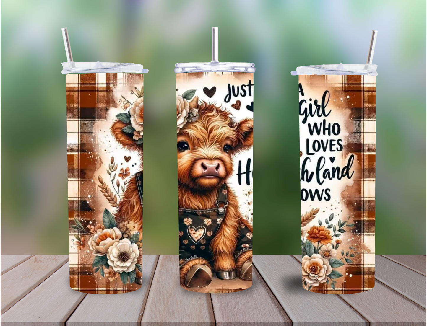 Personalised Highland Cow Tumbler – 20oz Stainless Steel