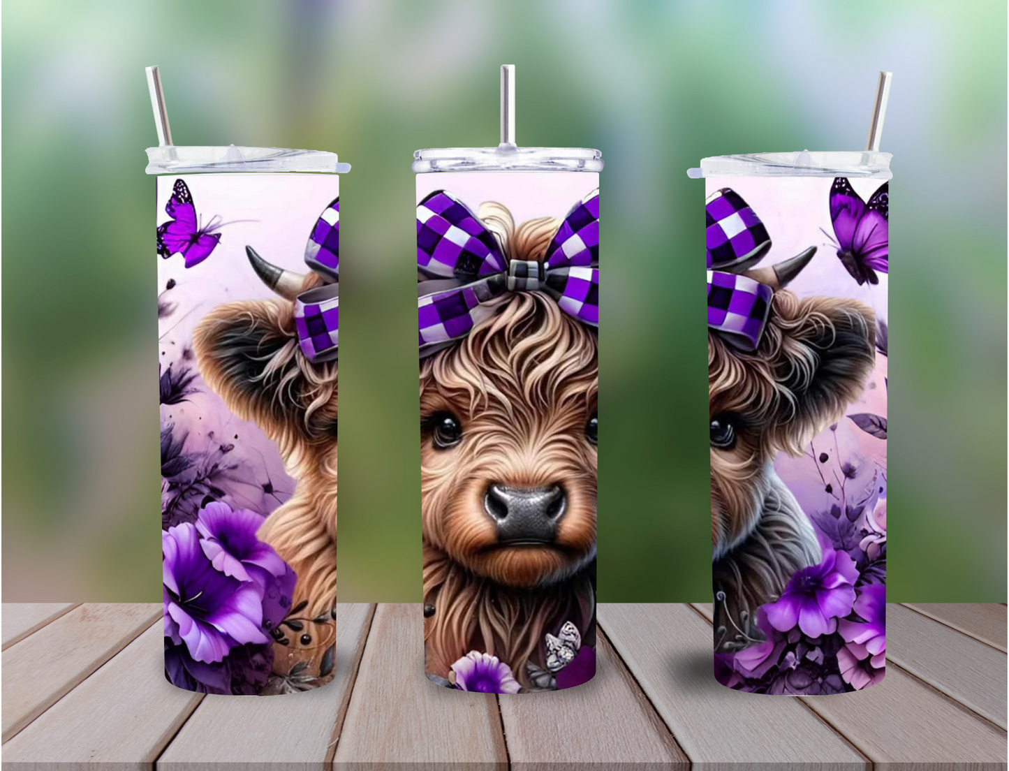 Personalised Highland Cow Tumbler – 20oz Stainless Steel