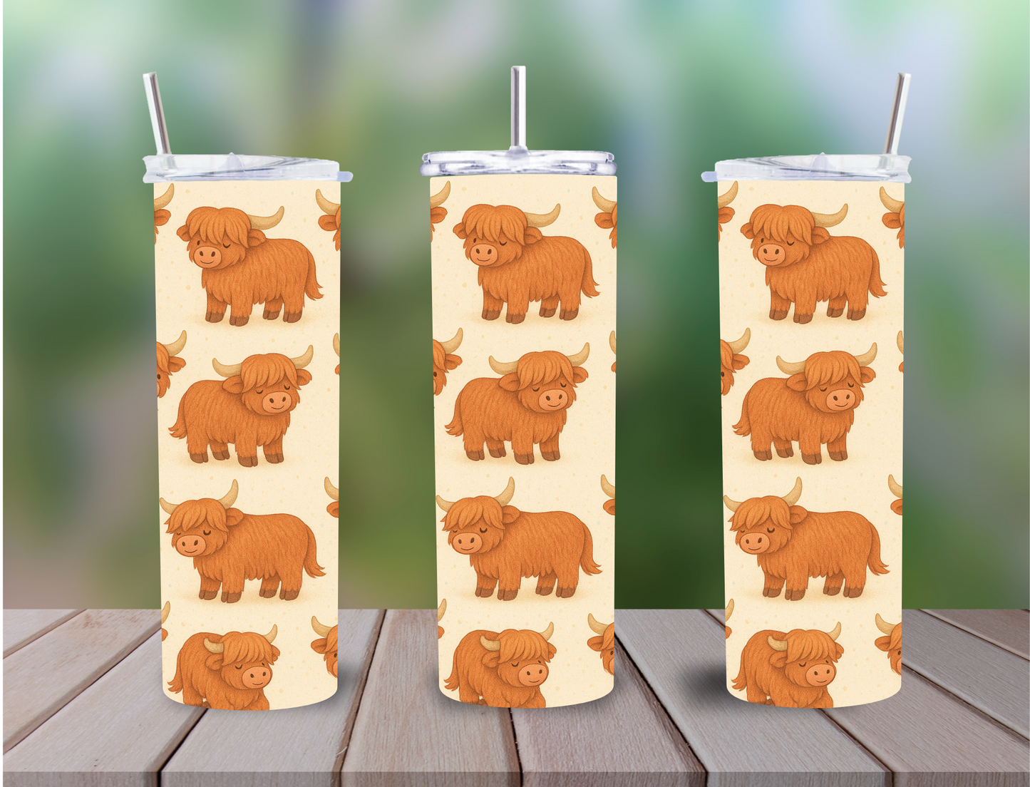Personalised Highland Cow Tumbler – 20oz Stainless Steel
