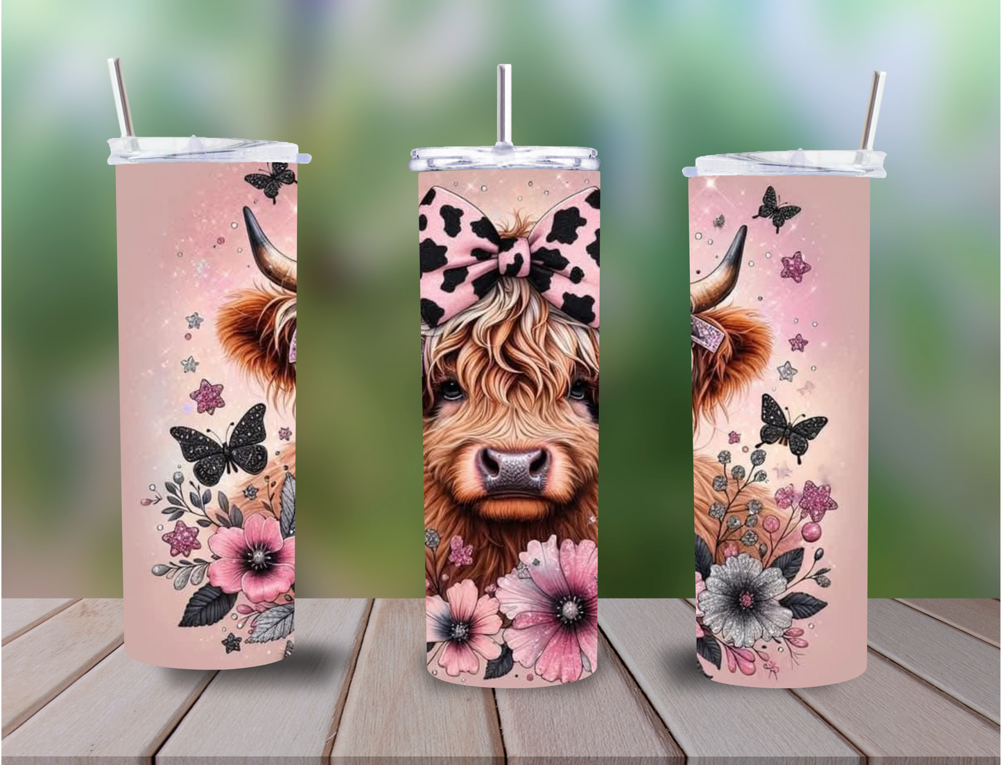 Personalised Highland Cow Tumbler – 20oz Stainless Steel