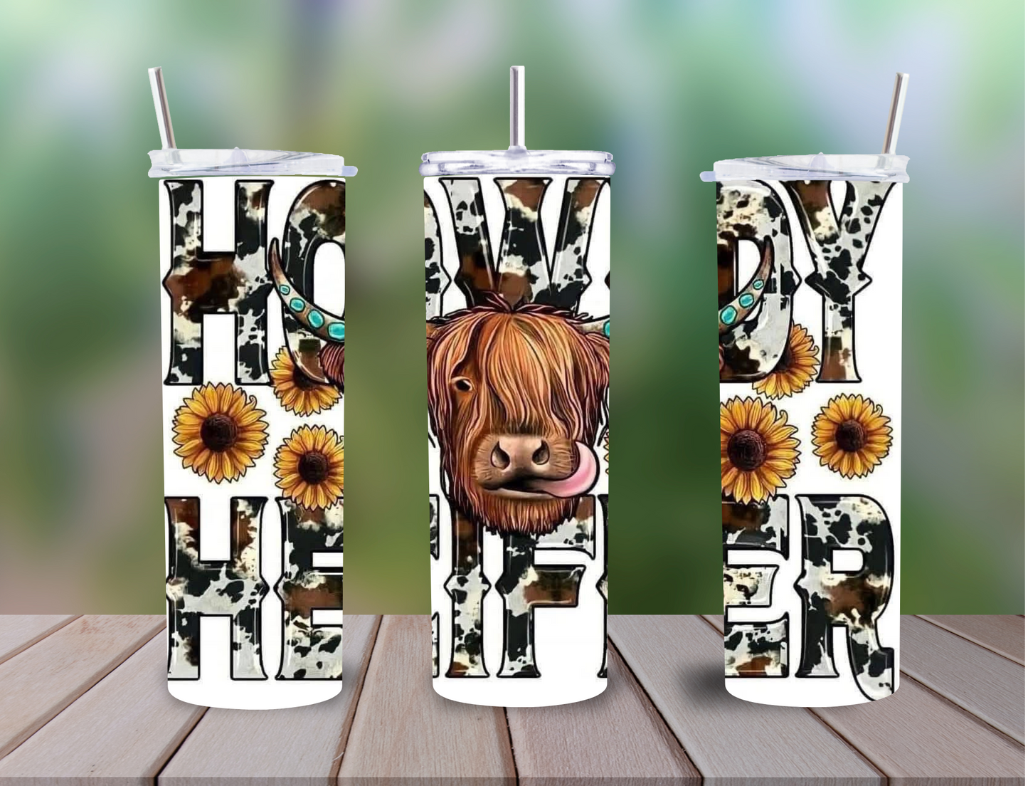 Personalised Highland Cow Tumbler – 20oz Stainless Steel