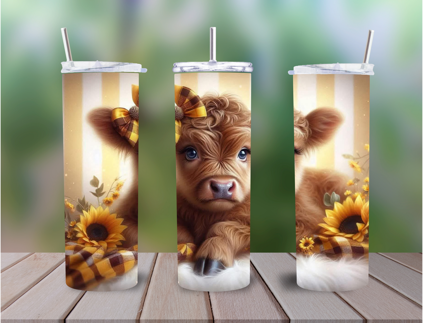 Personalised Highland Cow Tumbler – 20oz Stainless Steel