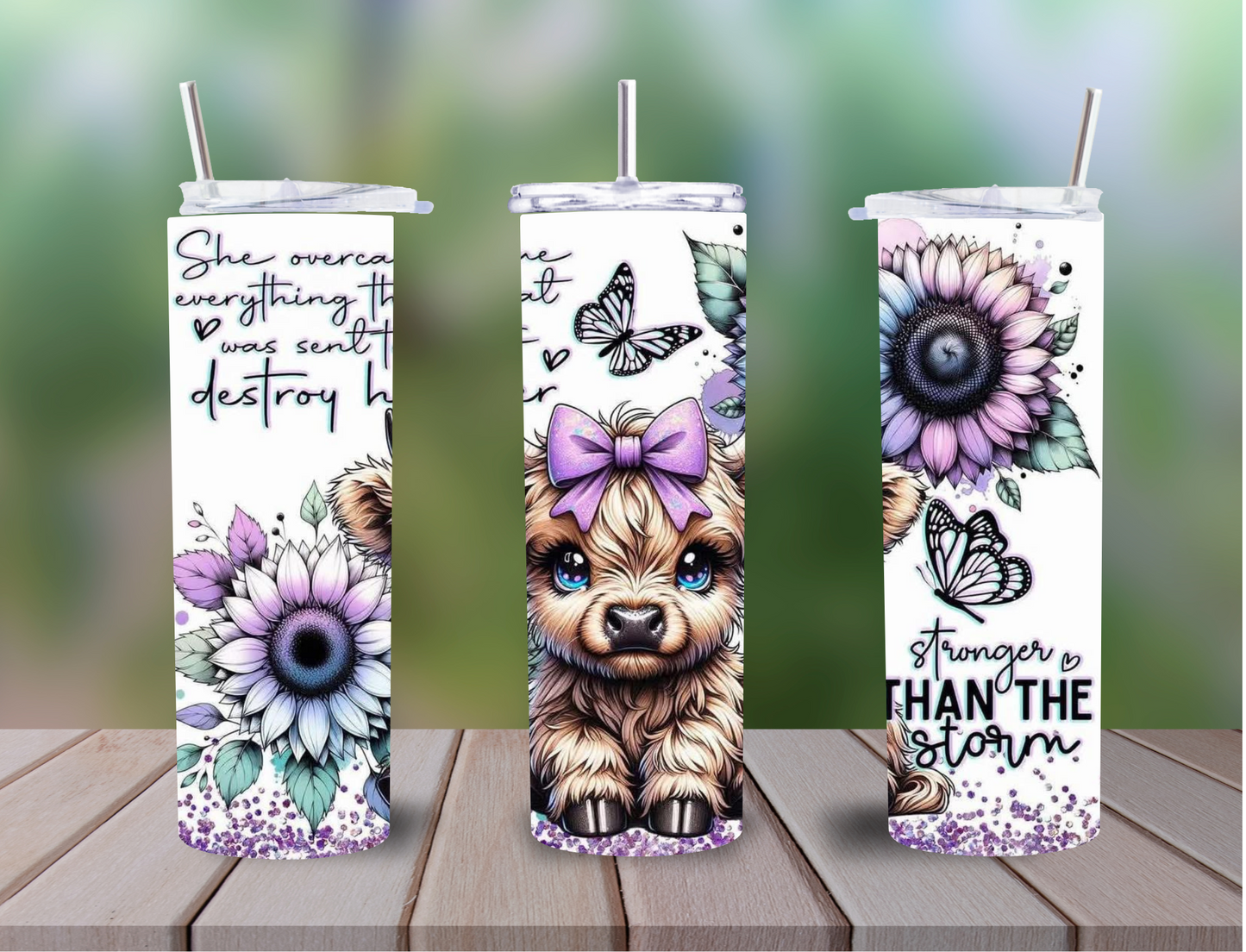 Personalised Highland Cow Tumbler – 20oz Stainless Steel