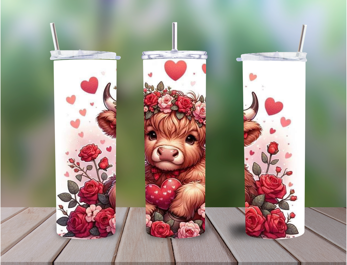 Personalised Highland Cow Tumbler – 20oz Stainless Steel