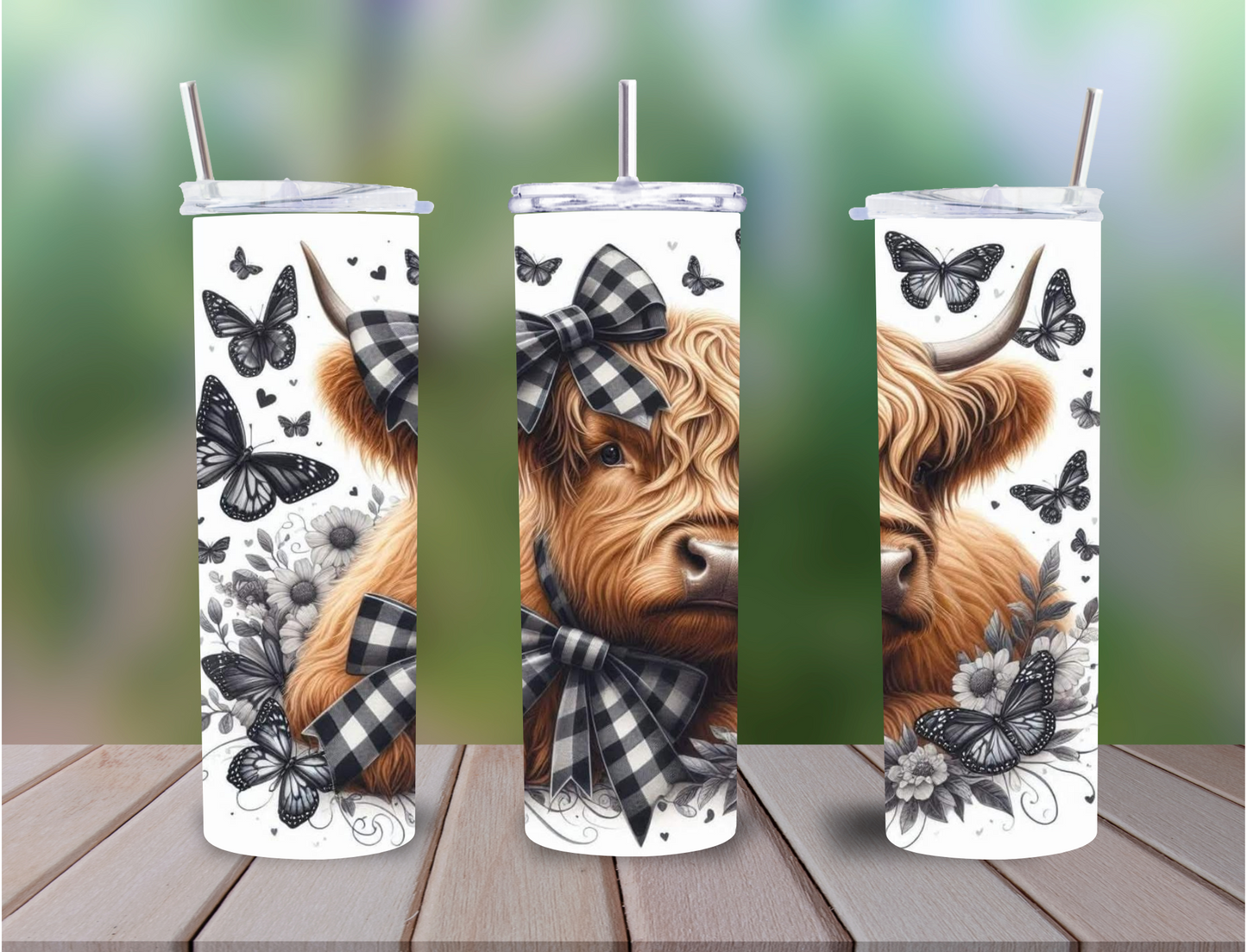 Personalised Highland Cow Tumbler – 20oz Stainless Steel
